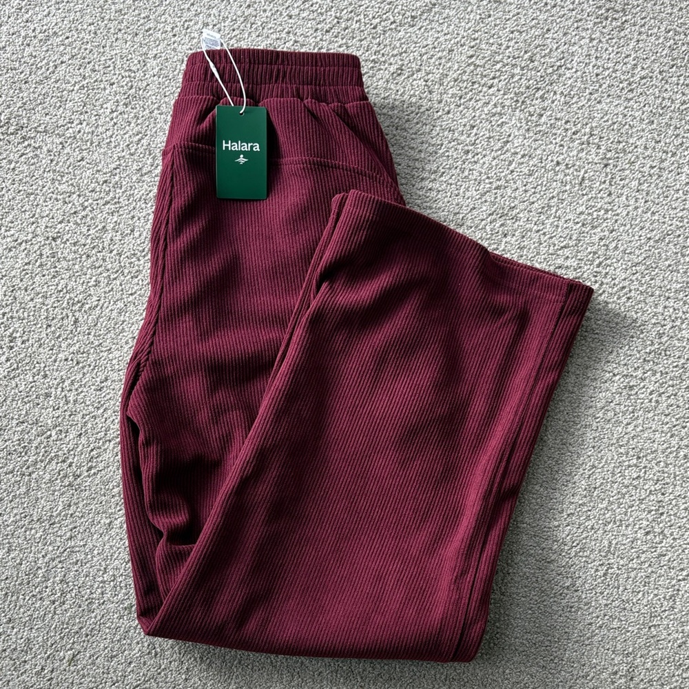 HALARA Women's Wide Leg Pants in Burgundy